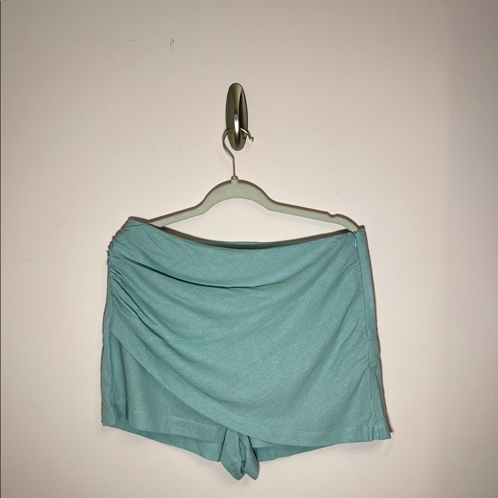 Teal Draped Skorts